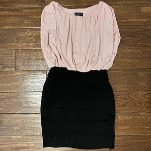 Pink Glitter & Black Cocktail Dress